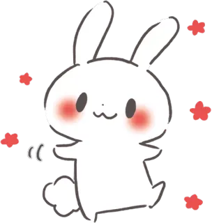 😊 konijn, konijntje, schattig, kawaii, dier, chibi whatsapp sticker