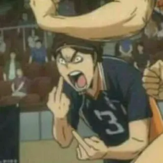 🖕 middle finger, offensive, rude, anger, anime, upset whatsapp sticker