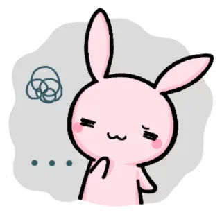😑 lapin, rose, mignon, dessin animé, animal, kawaii whatsapp sticker