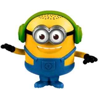 🎧 Minion Despicable Me cartoon, headphones, yellow, cute, character, movie telegram sticker