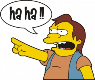 😆 Nelson Muntz The Simpsons ha ha !! Cartoon, Komödie, Lustig, Humor, Animation, Lachen, Haha, Zeigen telegram sticker