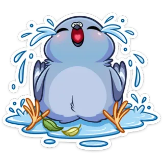 😭 chim, khóc, nước mắt, buồn, hoạt hình, cảm xúc telegram sticker
