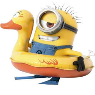 😊 Minion Minion, Ente, aufblasbar, Cartoon, Sommer, Pool, gelb telegram sticker
