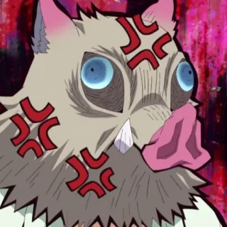 🌑 Inosuke Hashibira Demon Slayer Anime, Inosuke, Arrabbiato, Demon Slayer, Hashibira telegram sticker