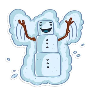 ☃️ pupazzo di neve, angelo di neve, inverno, neve, vacanze, natale, carino telegram sticker