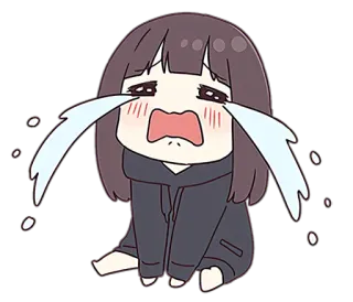 😭 crying, sad, anime, girl, emotional telegram sticker
