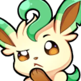 🤔 Leafeon pokemon, leafeon, dibujos animados, lindo, videojuego, personaje telegram sticker