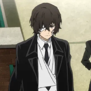 🥀 Osamu Dazai Bungo Stray Dogs anime, character, osamu dazai, bungo stray dogs, bandages, coat telegram sticker
