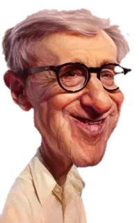 😃 Woody Allen Карикатура, Портрет, Актер, Очки, Режиссер, Вуди Аллен telegram sticker
