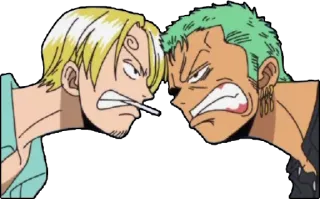 👥 Sanji One Piece anime, fighting, rivals, zoro, one piece, sanji telegram sticker