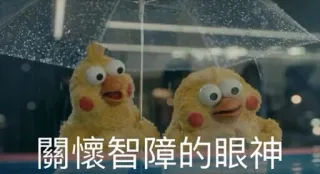 ☺️ 關懷智障的眼神 새, 애니메이션, 캐릭터, 중국어, 텍스트, 우산, 비 telegram sticker