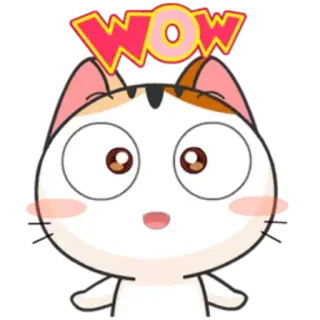 😲 WOW 猫, 漫画, 可愛い, びっくり, びっくりマーク telegram sticker