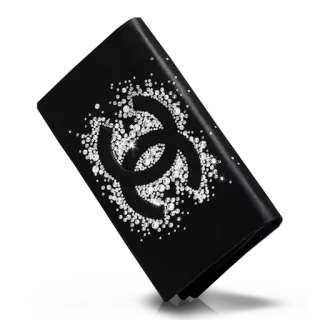 👛 chanel, логотип, мода, люкс, бриллианты, черный, блеск telegram sticker