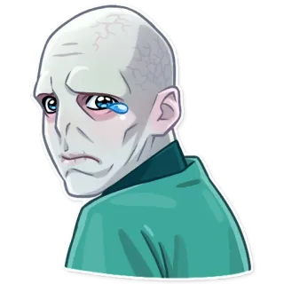 😢 Voldemort Harry Potter sad, crying, wizard, magic, villain telegram sticker