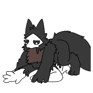 🖤 Furry, Monstro, Criatura, Preto, Branco, Antropomórfico, Alterado telegram sticker