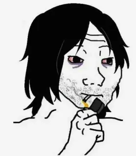 🚬 Wojak, narkotyki, mem, palenie, zapalniczka, uzależnienie telegram sticker