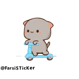 🛴 @FarsiSticker 귀여운, 동물, 스쿠터, 만화 whatsapp sticker