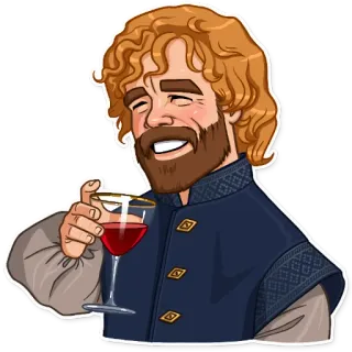 😆 Tyrion Lannister Game of Thrones Tyrion Lannister, vin, Game of Thrones, boire, personnage, HBO telegram sticker