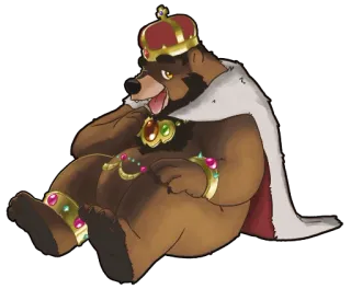 🤑 beruang, raja, mahkota, binatang, kartun telegram sticker