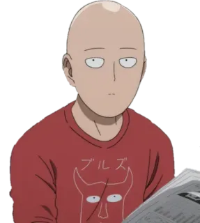 😶 Saitama One-Punch Man ブルズ Anime, One Punch Man, Saitama, Charakter, Held, kahl whatsapp sticker