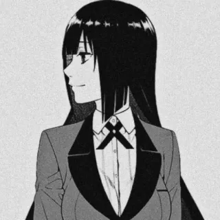 ♣️ Yumeko Jabami Kakegurui anime, manga, girl, black hair, Kakegurui telegram sticker