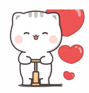 🍼 chat, coeurs, pompe, amour, mignon telegram sticker