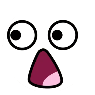 😳 face, emotion, surprise, cartoon, shock, open mouth telegram sticker