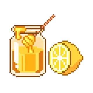 💛 honey, lemon, food, pixel art, jar telegram sticker