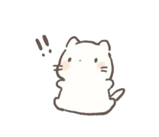 😯 kat, schattig, kawaii, cartoon, dier telegram sticker