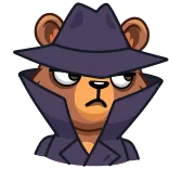 🕵️ ours, détective, chapeau, dessin animé, animal, déguisement, mystère whatsapp sticker