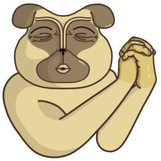 😚 anjing, pug, binatang, imut, stiker, lucu telegram sticker