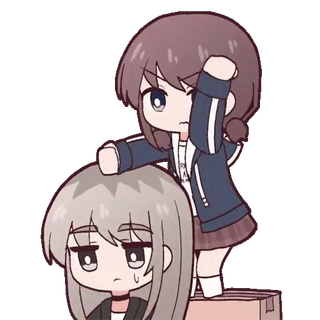 ๐ก GIRLS BAND CRY Nina Iseri, Momoka Kawaragi chibi, anime, cute, interaction, girls band cry, nina iseri, momoka kawaragi, affection whatsapp sticker