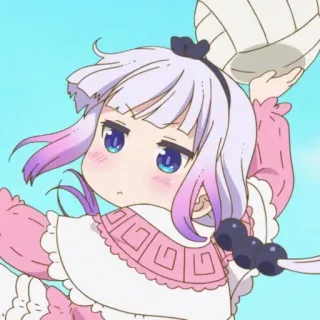 ☁️ Kanna Kamui Miss Kobayashi's Dragon Maid Anime, Kanna Kamui, Miss Kobayashi's Dragon Maid, Carino, Drago, Cartone animato telegram sticker