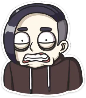 😬 cartoon, worried, exhausted, emotion, character, avatar whatsapp sticker