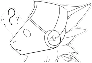 😲 Protogen, Furry, Antro, Punto interrogativo, Visiera, Robot telegram sticker