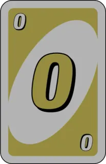 💛 card, uno, game, number, zero whatsapp sticker