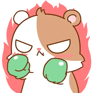😡 criceto, arrabbiato, guanti, carino, animale, cartone animato telegram sticker