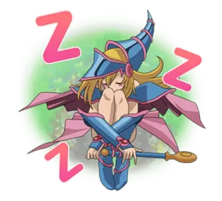 😴 Dark Magician Girl Yu-Gi-Oh! Anime, Manga, Mroczna Magiczka, Yu-Gi-Oh, Śpiąca telegram sticker