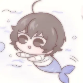 🍫 putri duyung, imut, kartun, air, chibi telegram sticker