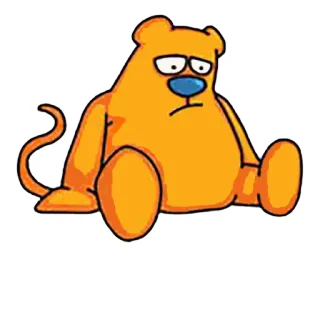 😞 cartoon, character, sitting, animal, bored, sad telegram sticker
