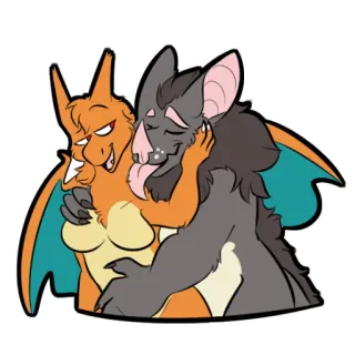😘 sticker, pokemon, charizard, furry whatsapp sticker
