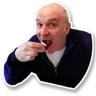 🐷 eating, man, food, person, mouth open telegram sticker