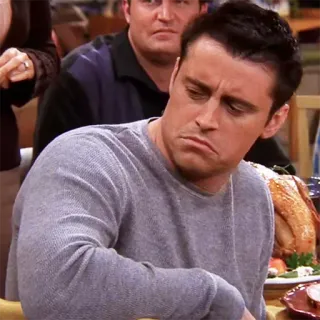 👀 Joey Tribbiani Friends joey, friends, sitcom, drôle, meme, série tv telegram sticker