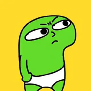 ✨ cartoon, angry, character, green, funny, meme whatsapp sticker