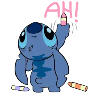 🐨 Stitch Hi! stitch, crayon, disney, cartoon, drawing, cute telegram sticker