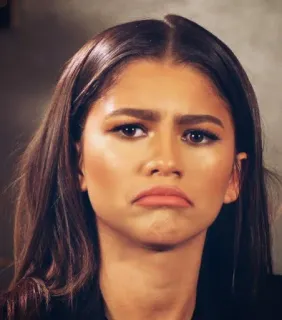 😪 Zendaya zendaya, attrice, celebrità, viso, espressione, triste telegram sticker