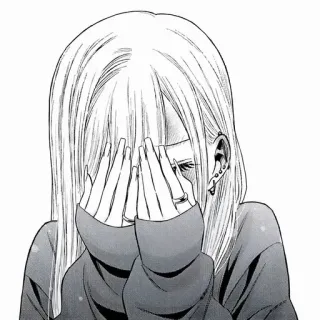 🤦‍♀️ Anime, Mangá, Garota, Chorando, Triste, Emocional, Ilustração telegram sticker