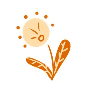 🌾 花, 向日葵, 卡通, 插画, 花卉 telegram sticker