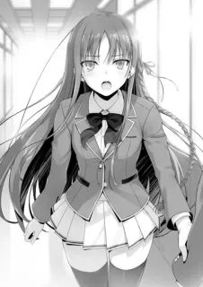 🙃 アニメ, マンガ, 制服, 女の子, キャラクター, イラスト telegram sticker