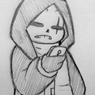 📞 Sans Undertale skeleton, hoodie, undertale, video game, drawing telegram sticker